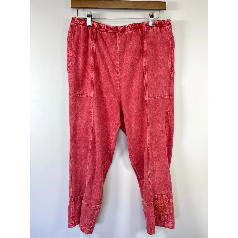 Vintage Studio Produce Embroidered Top & Pants Set Sz M Hippie Boho Art-to-Wear